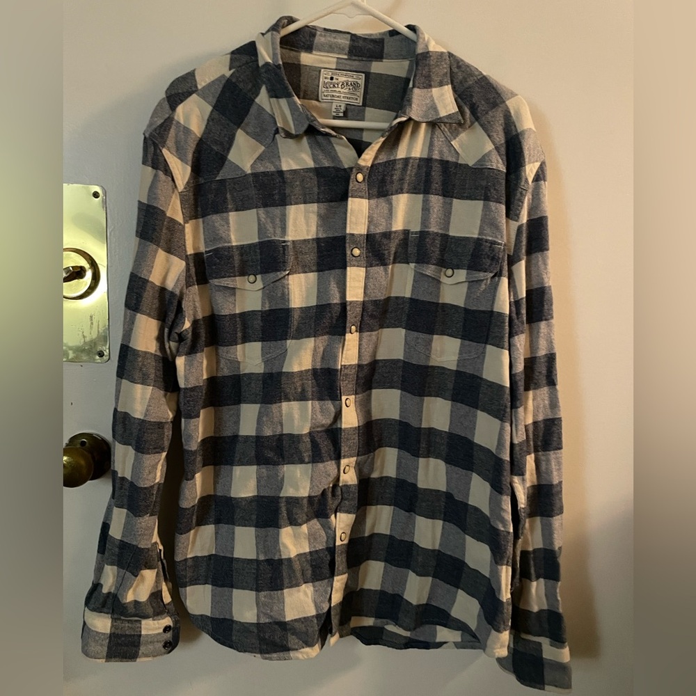 Lucky Brand Saturday Stretch checkered flannel